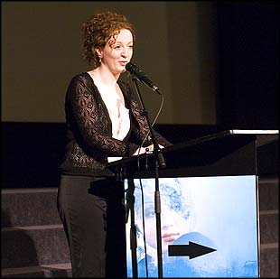 Christine Kopf, Festival Director, at the award ceremony 